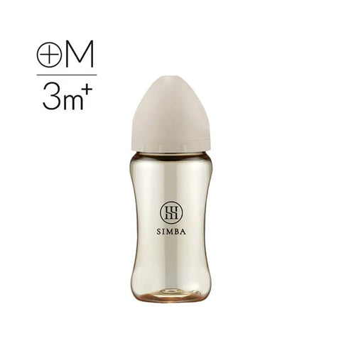 Simba|蘊蜜鉑金PPSU寬口防脹氣奶瓶|十字孔 M 奶咀|270mL - Breastpump City 奶泵城母乳用品專門店