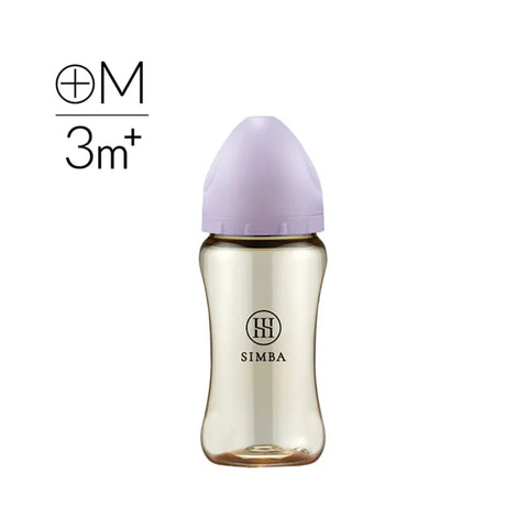 Simba|蘊蜜鉑金PPSU寬口防脹氣奶瓶|十字孔 M 奶咀|270mL - Breastpump City 奶泵城母乳用品專門店