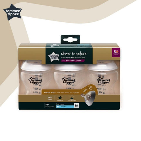 Tommee Tippee|Closer To Nature PP 奶樽|260mL|3個裝 - Breastpump City 奶泵城母乳用品專門店