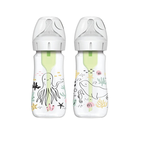 Dr Brown's|Options+ 排氣奶樽 海洋彩繪 PP 9oz 兩個裝 - Breastpump City 奶泵城母乳用品專門店