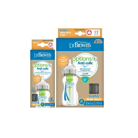 Dr Brown's|Options+ 玻璃奶樽 2大1小優惠裝 - Breastpump City 奶泵城母乳用品專門店