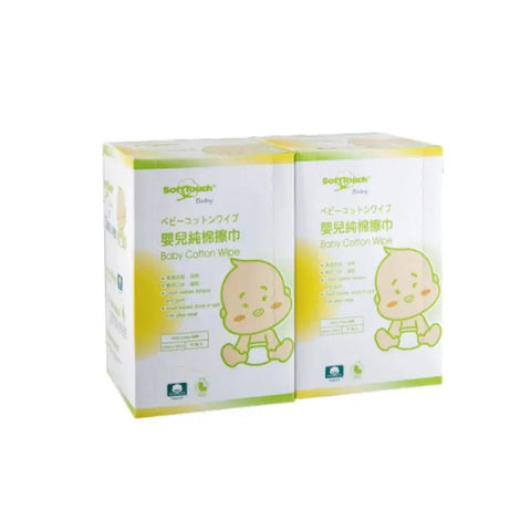SoftTouch|嬰兒純棉擦巾|80片裝 x 2盒 - Breastpump City 奶泵城母乳用品專門店