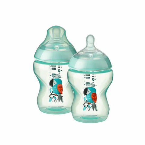 Tommee Tippee|Closer to Nature 260ml PP 印花奶瓶配新升級版乳感超柔軟奶嘴|2個裝 - Breastpump City 奶泵城母乳用品專門店