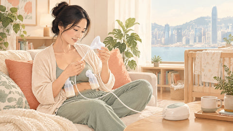 媽媽在家中檢查奶泵及配件的泵奶自查插圖