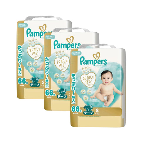 Pampers｜幫寶適日本進口一級幫紙尿片｜S碼「4-8kg」｜66枚