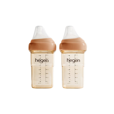Hegen｜PPSU multifunctional square and round wide-mouth feeding bottle｜240ml｜Two pack 