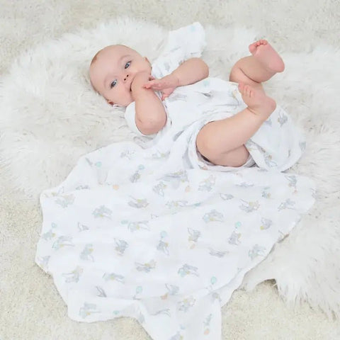 aden + anais｜迪士尼系列純棉嬰兒包巾｜四件裝｜Dumbo New Heights - Breastpump City