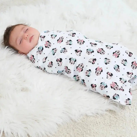 aden + anais｜迪士尼系列純棉嬰兒包巾｜四件裝｜Minnie Rainbows - Breastpump City