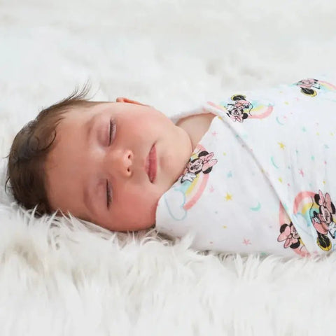 aden + anais｜迪士尼系列純棉嬰兒包巾｜四件裝｜Minnie Rainbows - Breastpump City