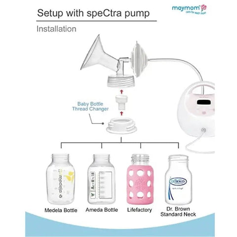 Maymom｜闊轉窄奶樽轉接環｜一對 - Breastpump City
