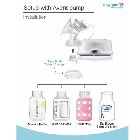 Maymom｜闊轉窄奶樽轉接環｜一對 - Breastpump City