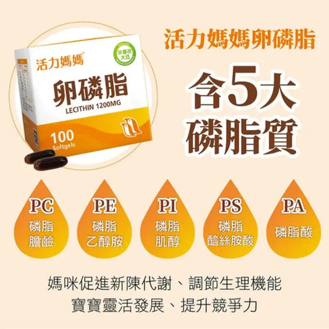 活力媽媽｜ 卵磷脂膠囊｜孕婦哺乳推薦｜高單位非基改 - Breastpump City